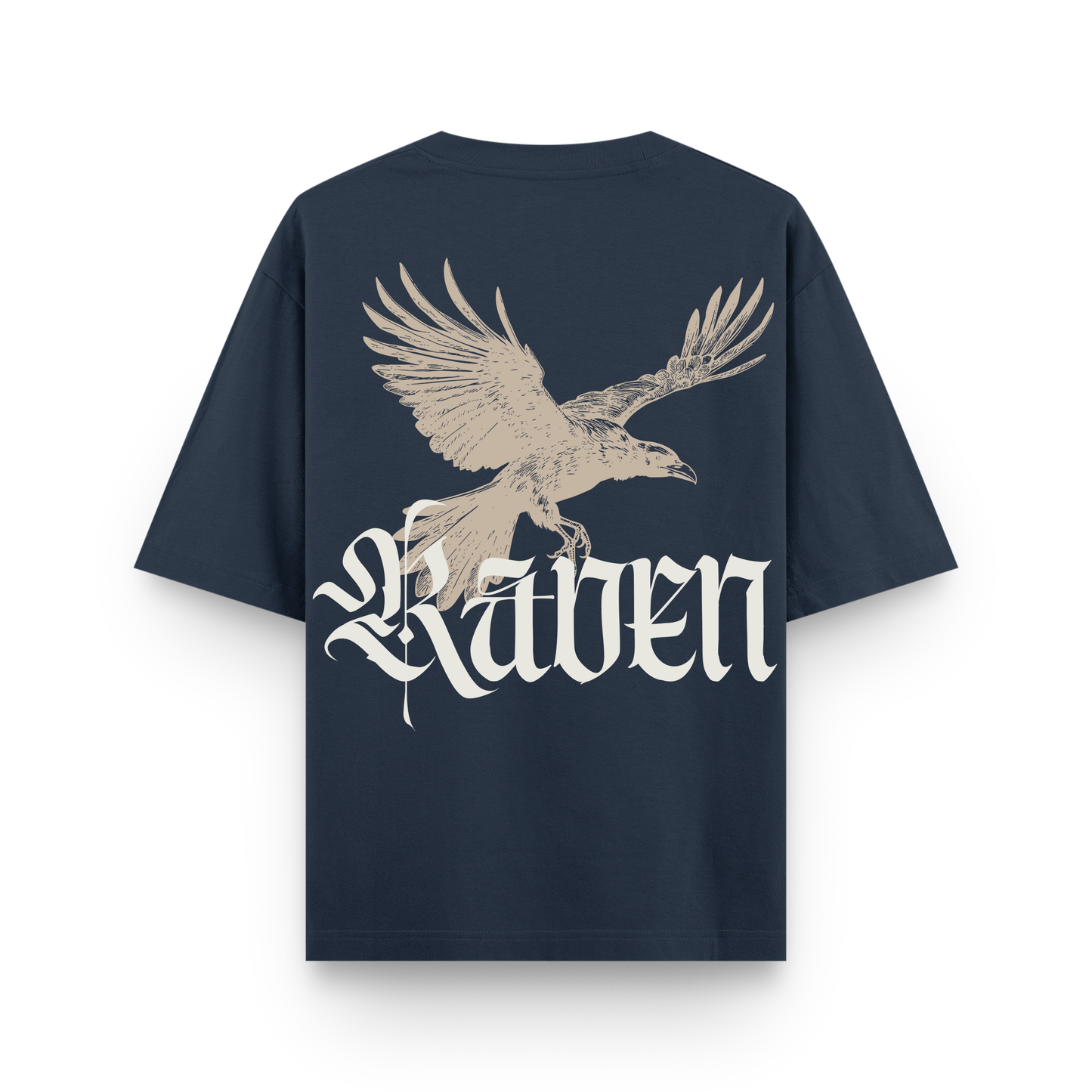 Raven Legacy Navy Blue Oversized Graphic T shirt