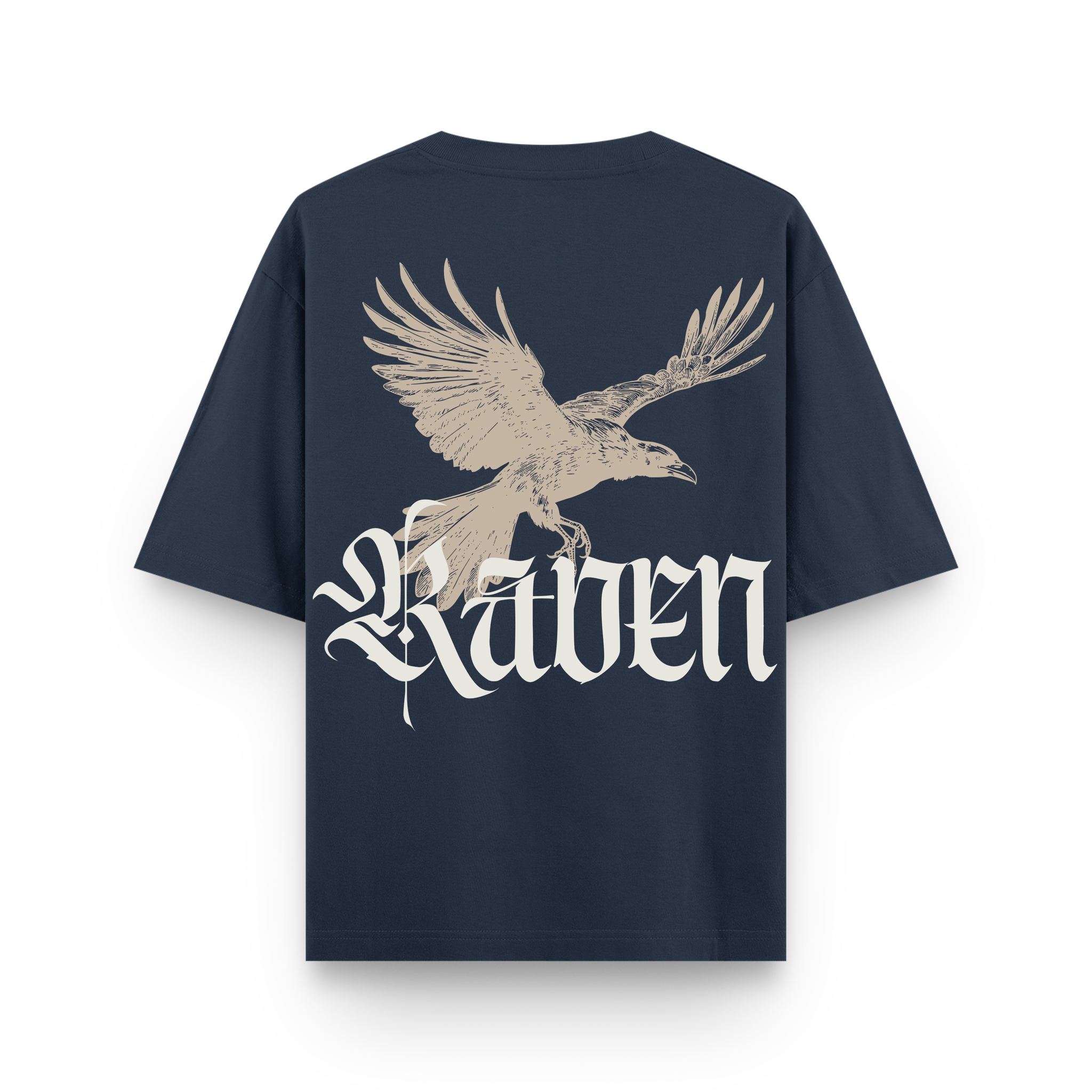 Raven Legacy Navy Blue Oversized Graphic T shirt