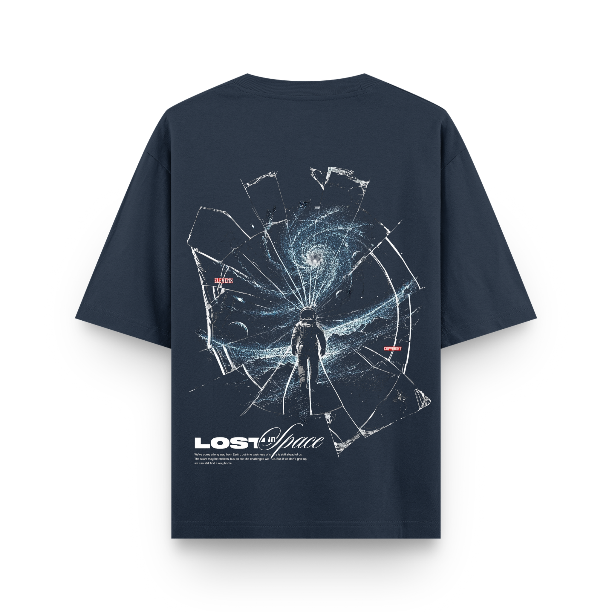 Lost in Space Astronaut Oversized T shirt Navy Blue