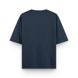 Navy Blue Plain Oversized Cotton T-Shirt Unisex – Blank Essential