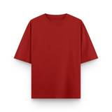 Red Plain Oversized Cotton T-Shirt Unisex – Blank Essential