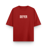 Defyer Bumblebee Cotton Oversized T shirt Red