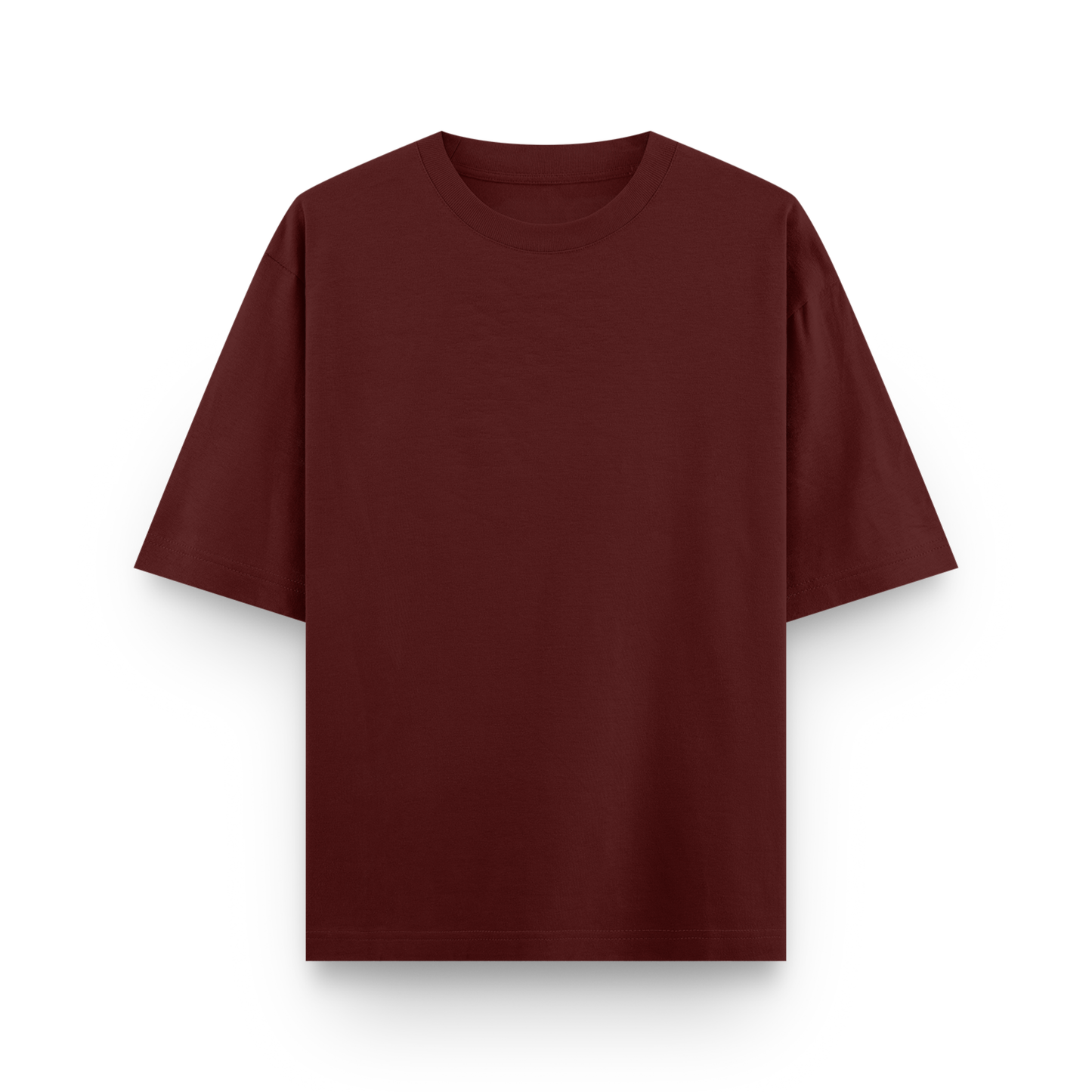 Maroon Oversized Cotton T-Shirt Unisex – Blank Essential