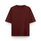 Maroon Oversized Cotton T-Shirt Unisex – Blank Essential