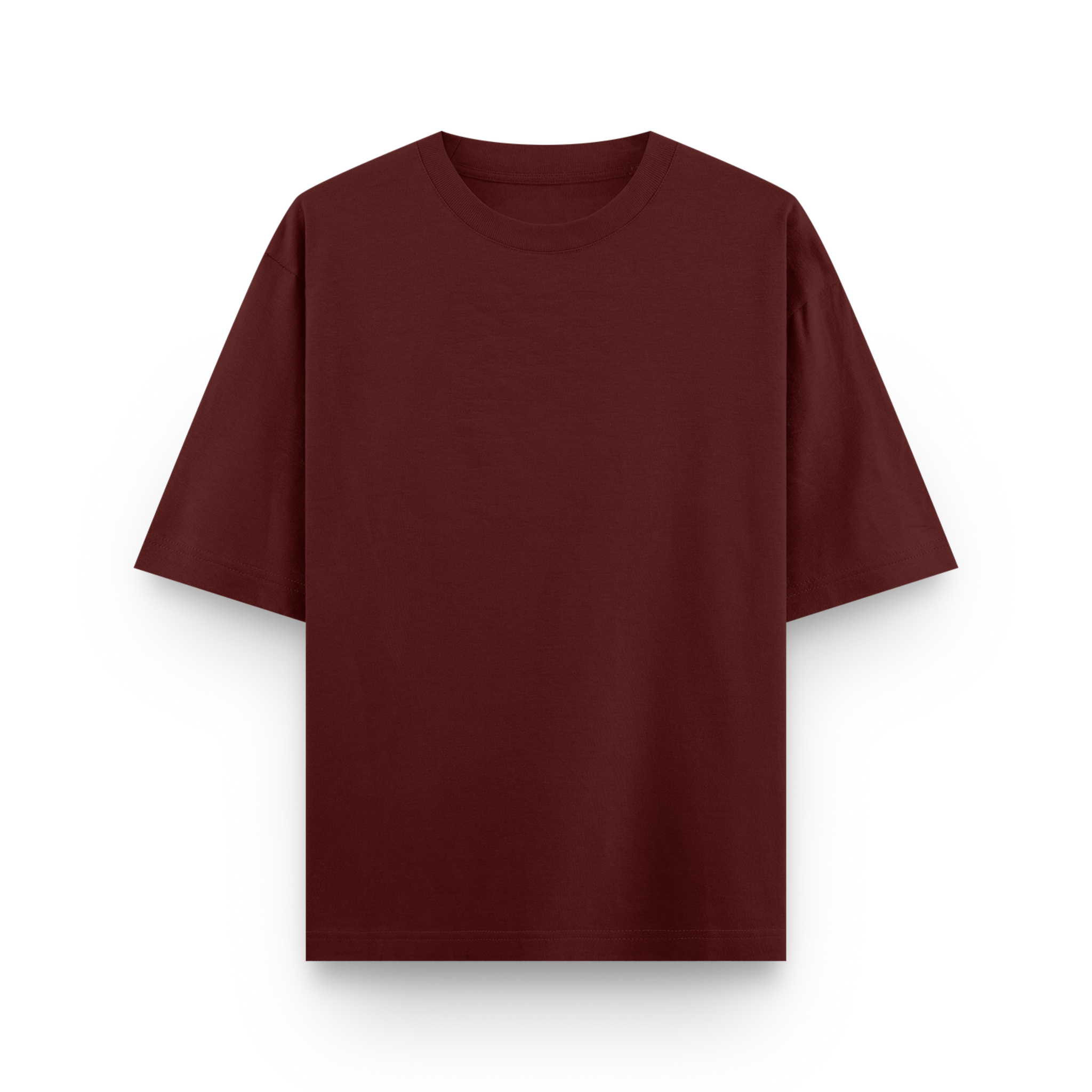 Maroon Oversized Cotton T-Shirt Unisex – Blank Essential