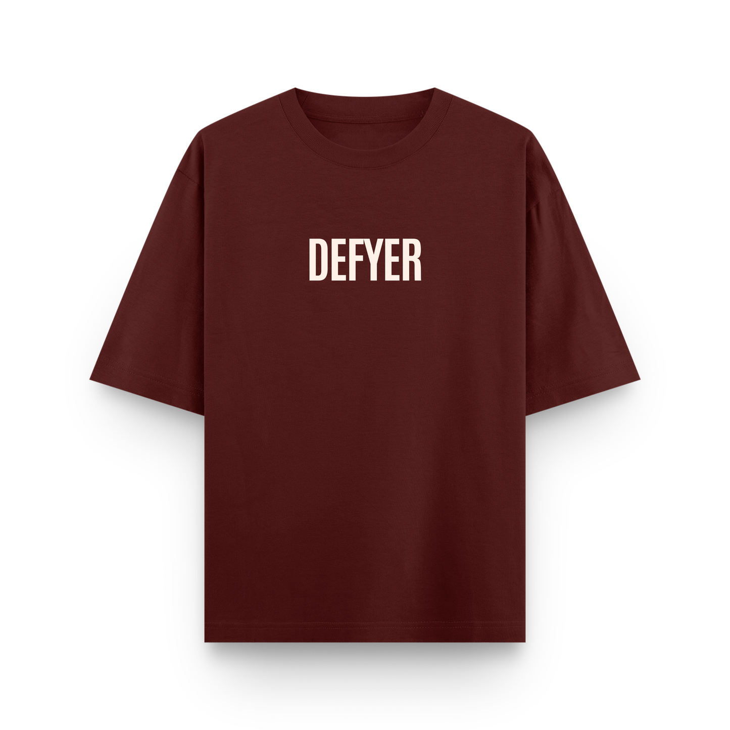 Defyer Bumblebee Cotton Oversized T shirt Maroon