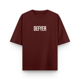 Defyer Bumblebee Cotton Oversized T shirt Maroon