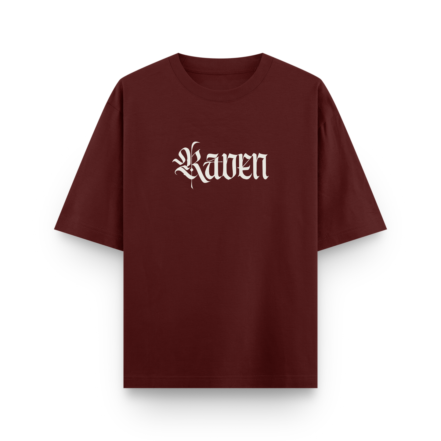 Raven Legacy Maroon Oversized Graphic T shirt
