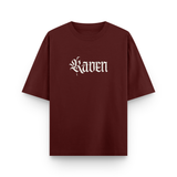 Raven Legacy Maroon Oversized Graphic T shirt