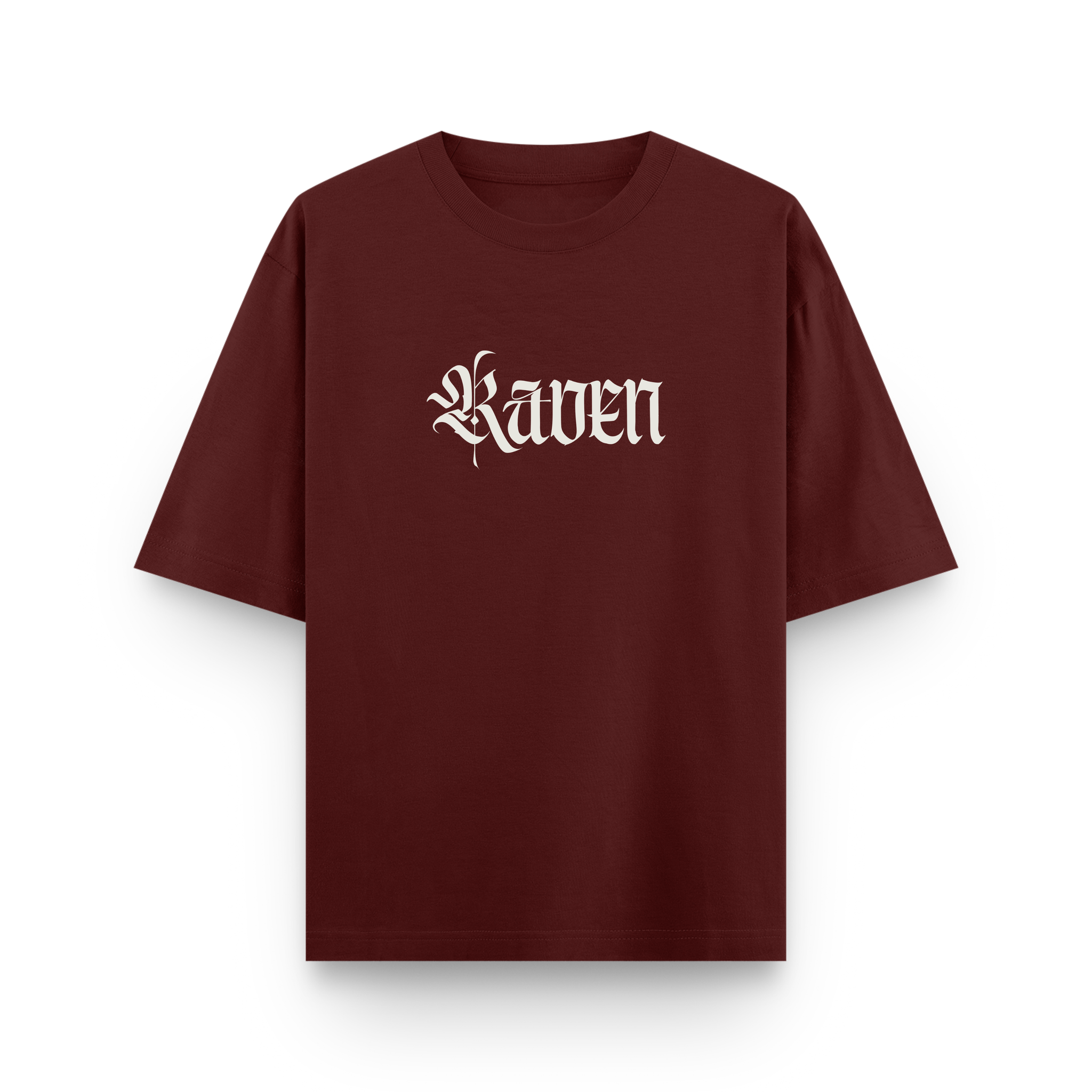 Raven Legacy Maroon Oversized Graphic T shirt