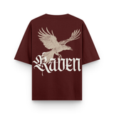 Raven Legacy Maroon Oversized Graphic T shirt