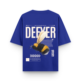 Defyer Bumblebee Cotton Oversized T shirt Royal Blue