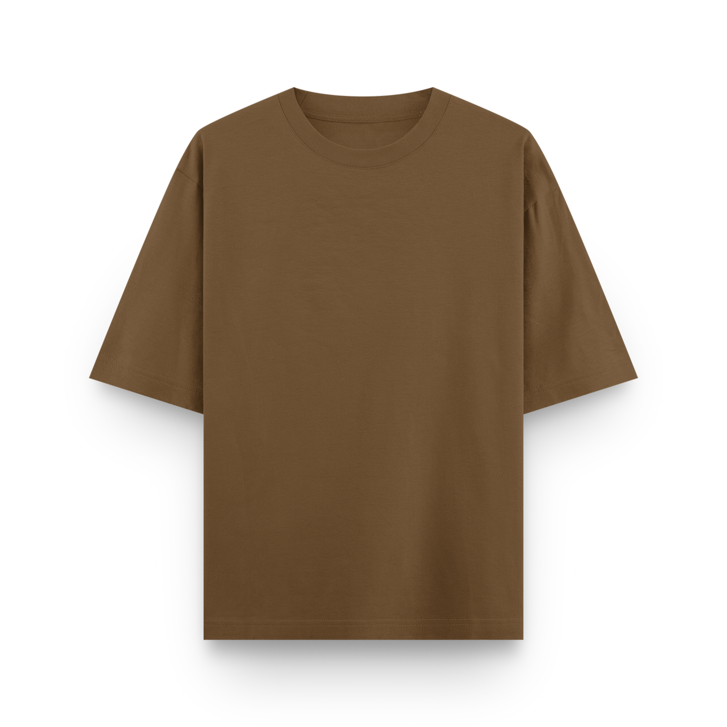 Brown Plain Oversized Cotton T-Shirt Unisex – Blank Essential