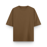Brown Plain Oversized Cotton T-Shirt Unisex – Blank Essential
