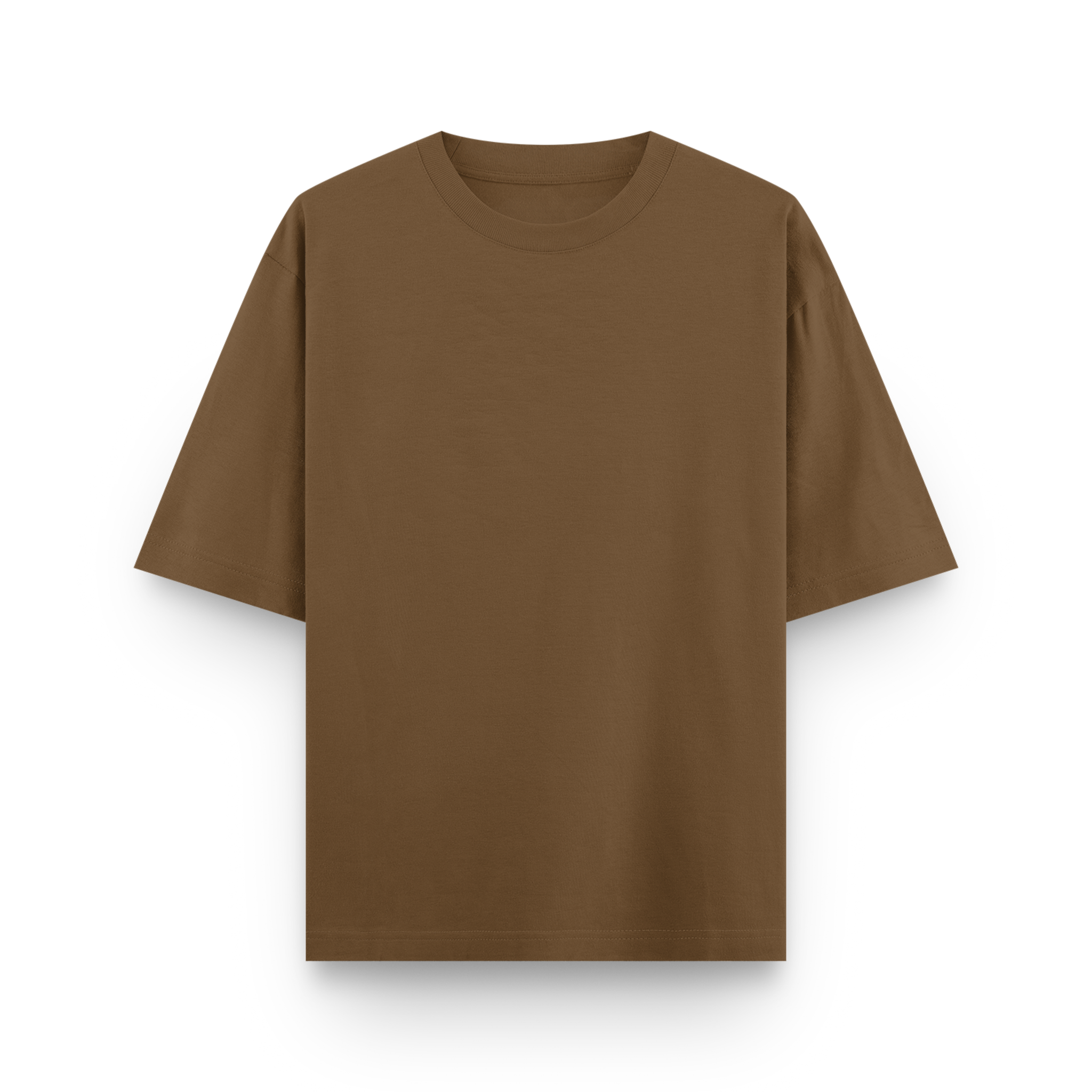Brown Plain Oversized Cotton T-Shirt Unisex – Blank Essential