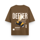 Defyer Bumblebee Cotton Oversized T shirt Brown