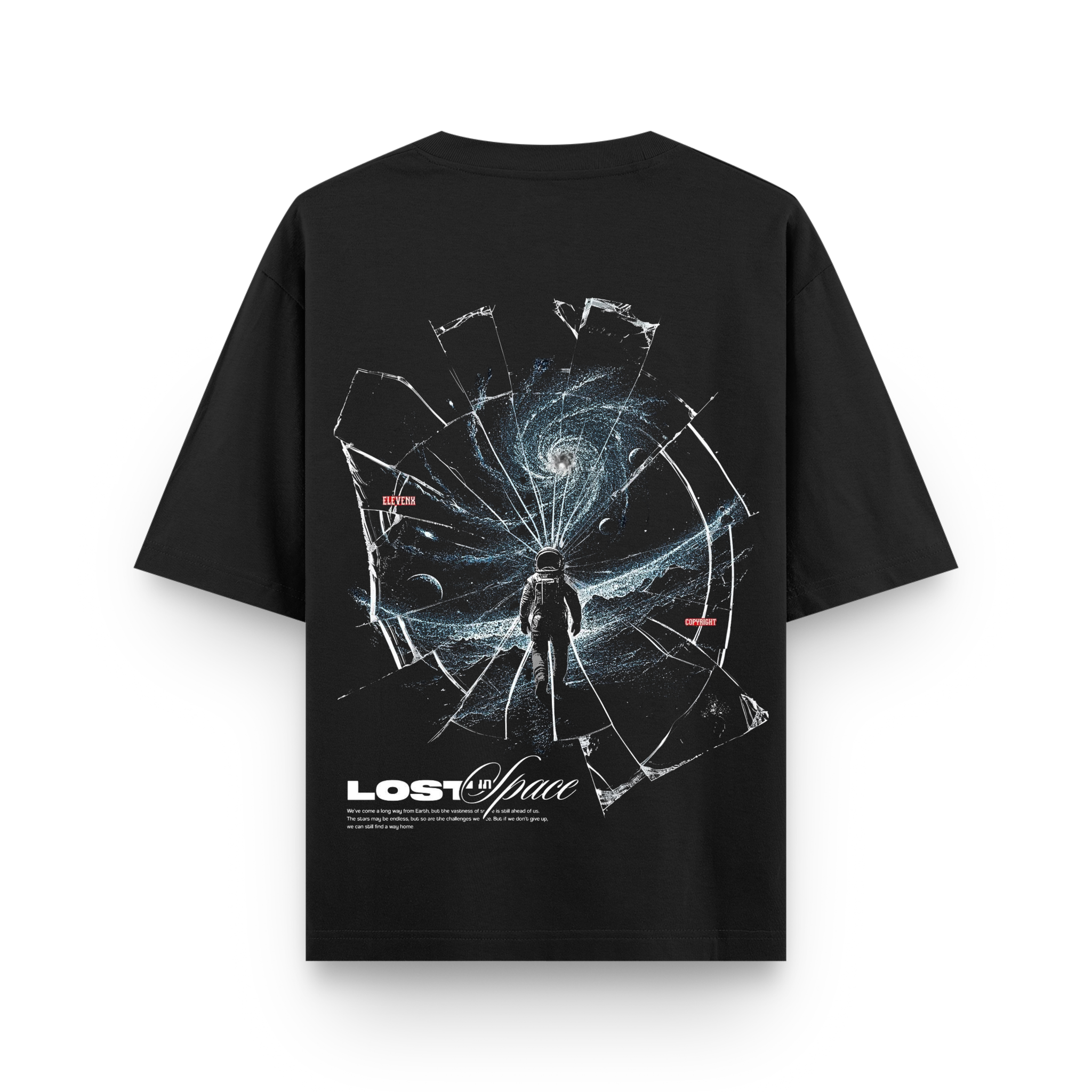 Lost in Space Astronaut Oversized T shirt Black
