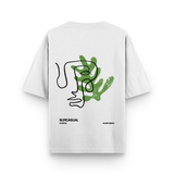 Sharp Minds Abstract Face Oversized White Graphic T-Shirt