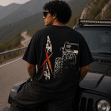 4x4 Offroad Beast Car Oversized Black Graphic T-Shirt