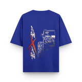 4x4 Offroad Beast Car Oversized Royal Blue Graphic T-Shirt