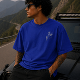 4x4 Offroad Beast Car Oversized Royal Blue Graphic T-Shirt