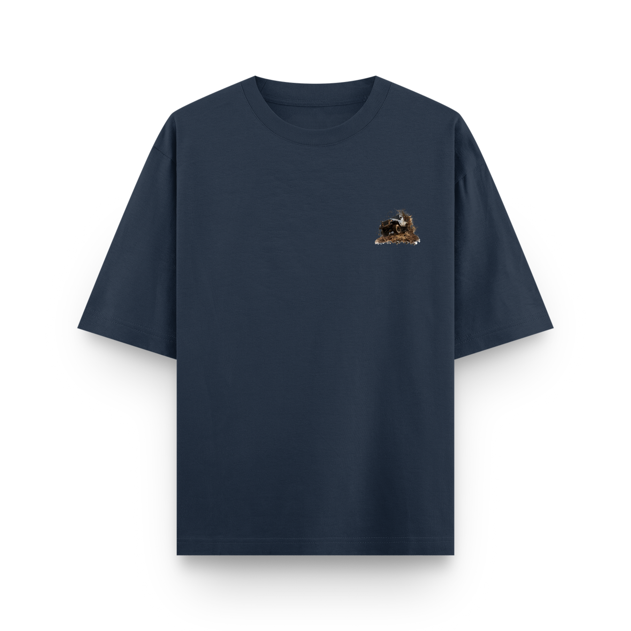 Tactical Beast 4 x 4 Oversized Navy Blue Cotton T-shirt