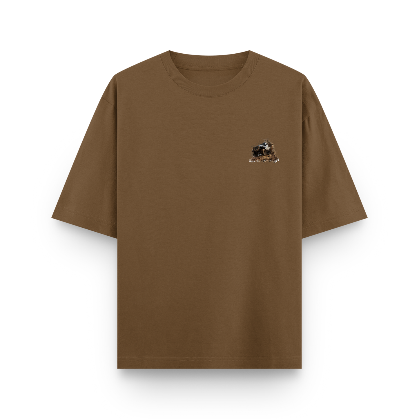 Tactical Beast 4 x 4 Oversized Brown Cotton T-shirt