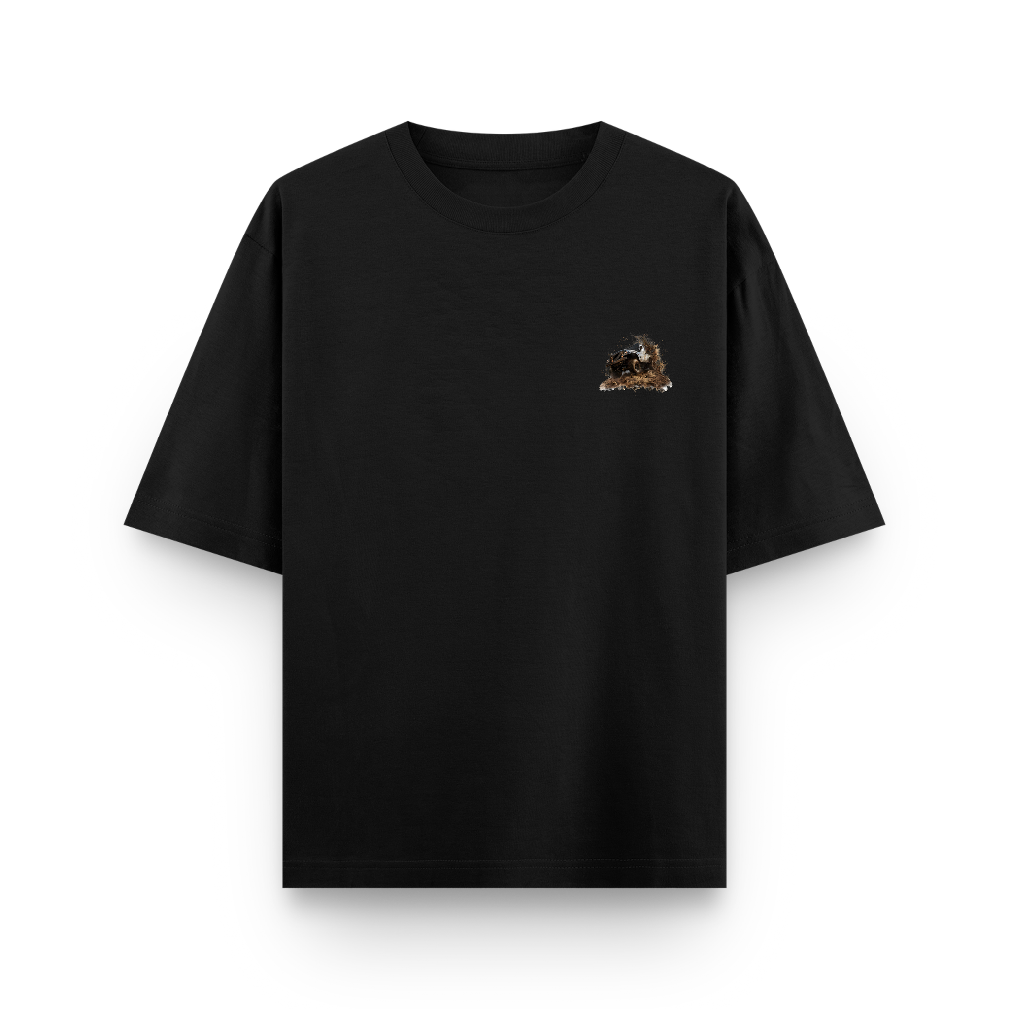 Tactical Beast 4 x 4 Oversized Black Cotton T-shirt