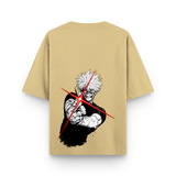 Limitless Madness Gojo Beige Oversized Anime T-shirt
