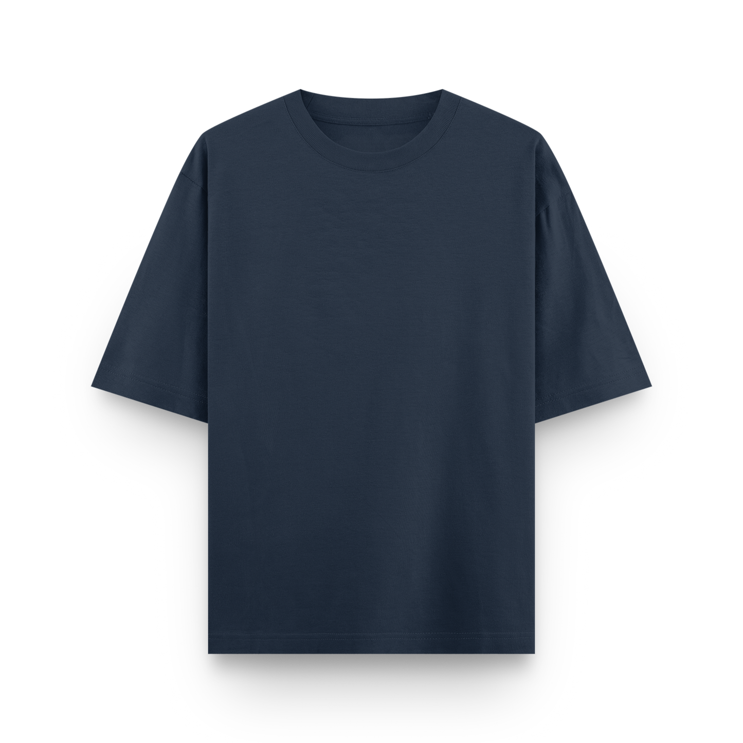 Navy Blue Plain Oversized Cotton T-Shirt Unisex – Blank Essential