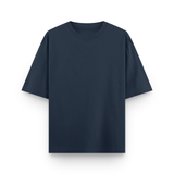 Navy Blue Plain Oversized Cotton T-Shirt Unisex – Blank Essential