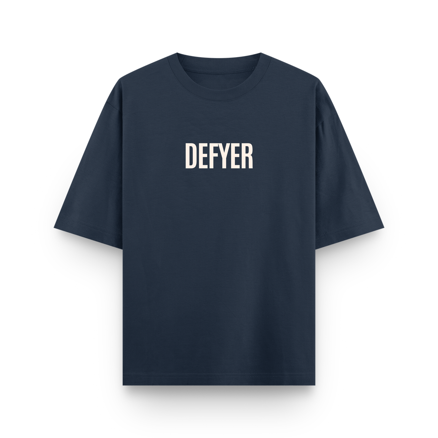 Defyer Bumblebee Cotton Oversized T shirt Navy Blue