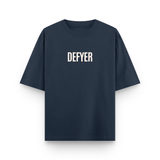 Defyer Bumblebee Cotton Oversized T shirt Navy Blue