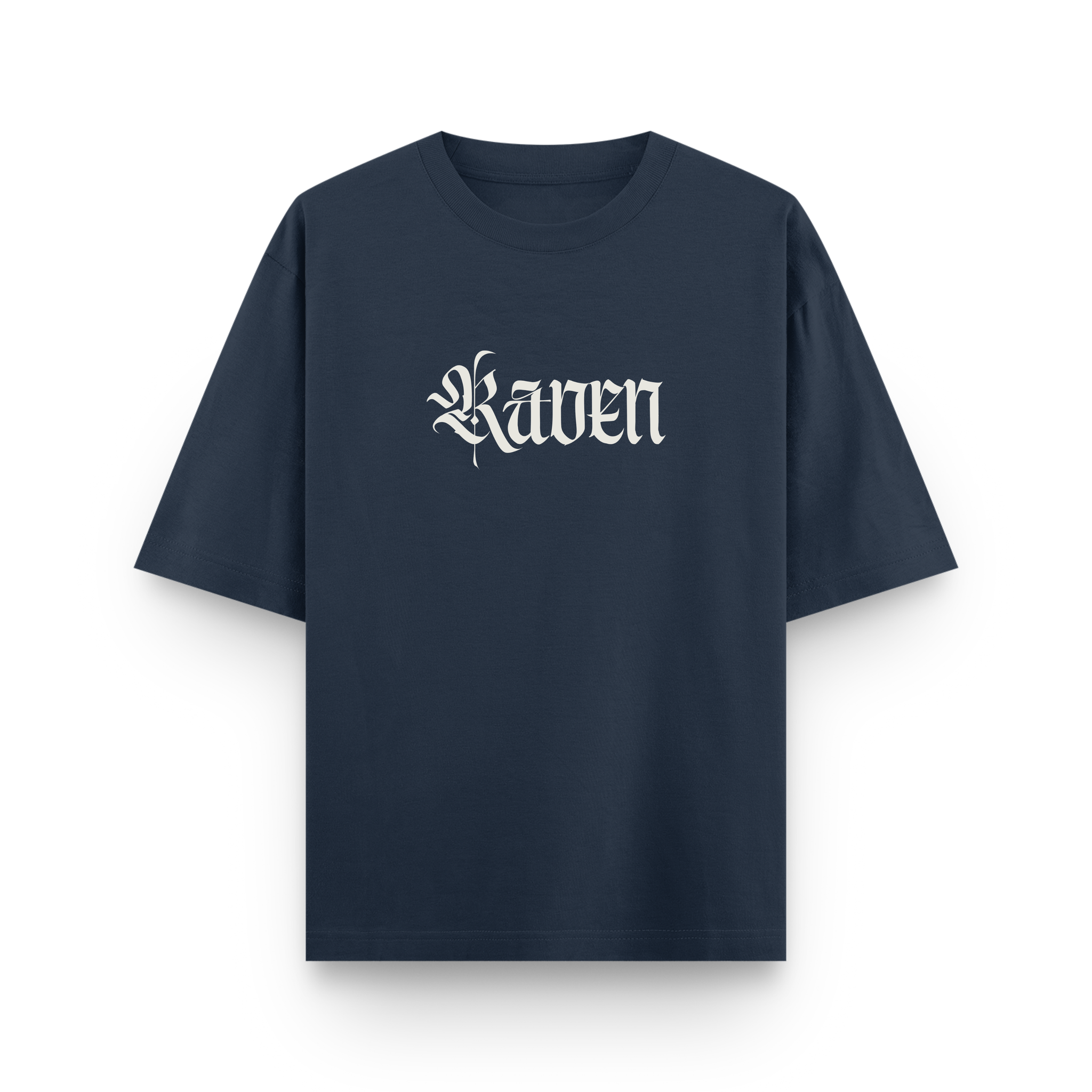 Raven Legacy Navy Blue Oversized Graphic T shirt