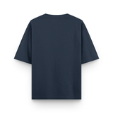 Navy blue t-shirt on a white background