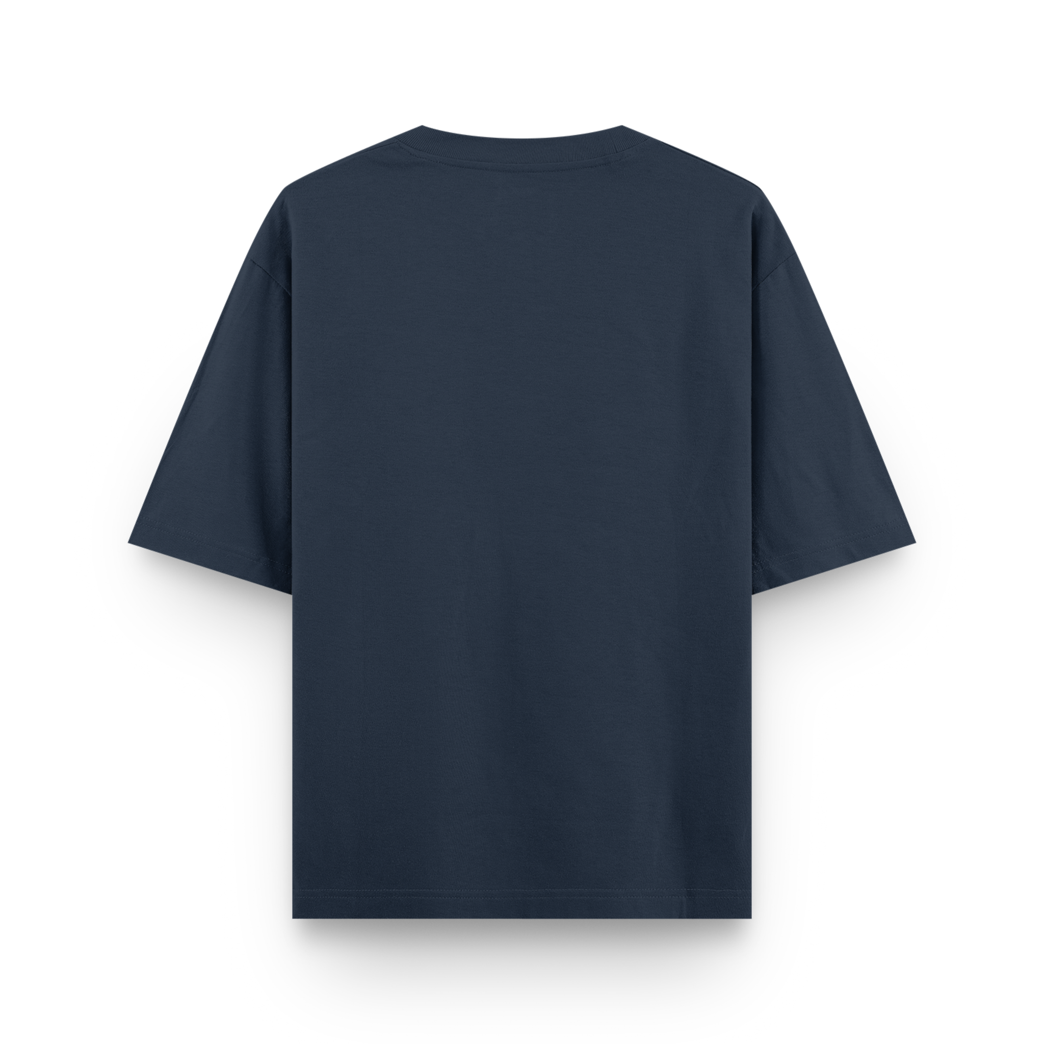 Navy blue t-shirt on a white background