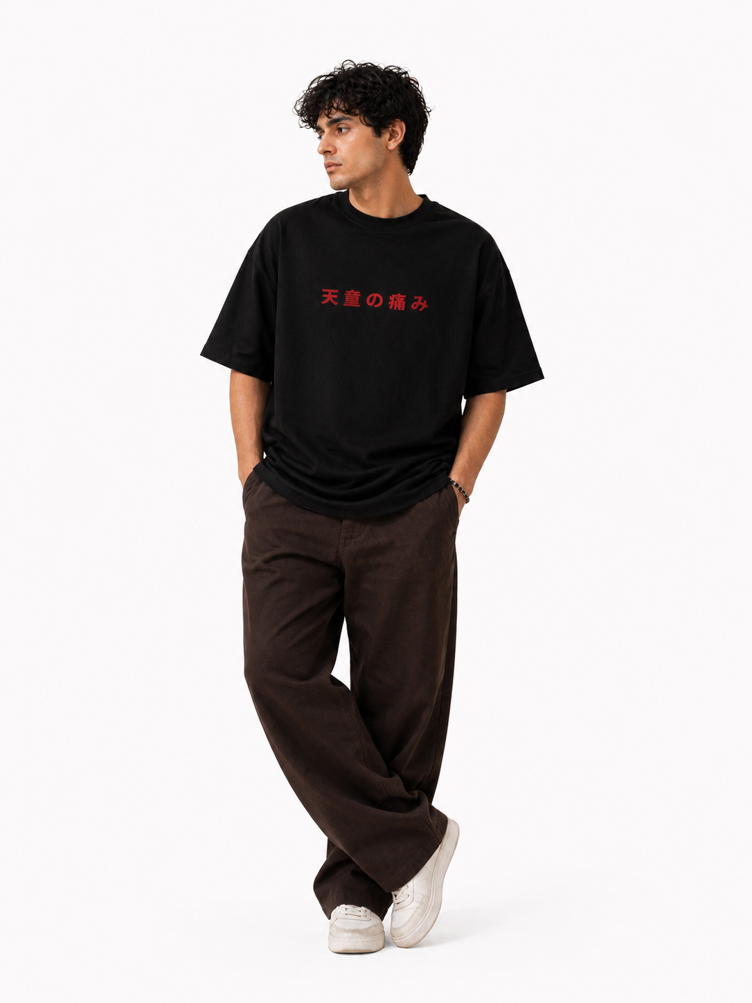 Akatsuki Pain Black Oversized Street Graphic T-Shirt