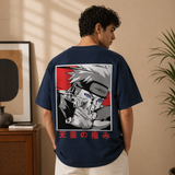 Akatsuki Pain Navy Blue Oversized Street Graphic T-Shirt