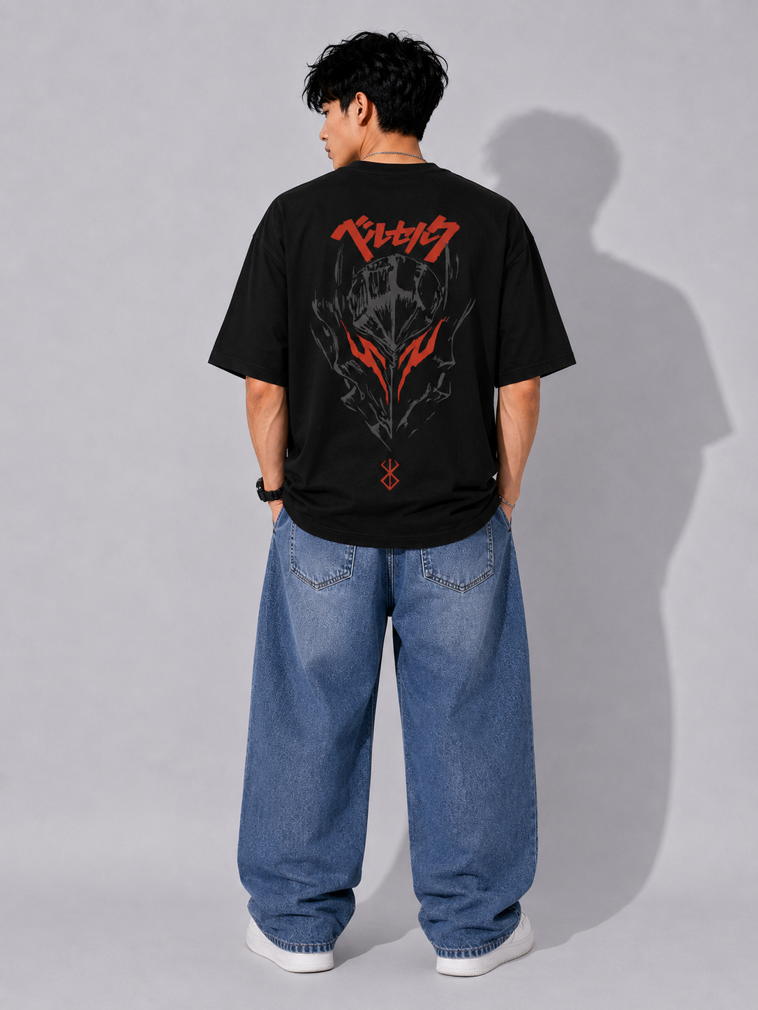 Armor of Rage Sigil Oversized Berserk Graphic T-Shirt in Black