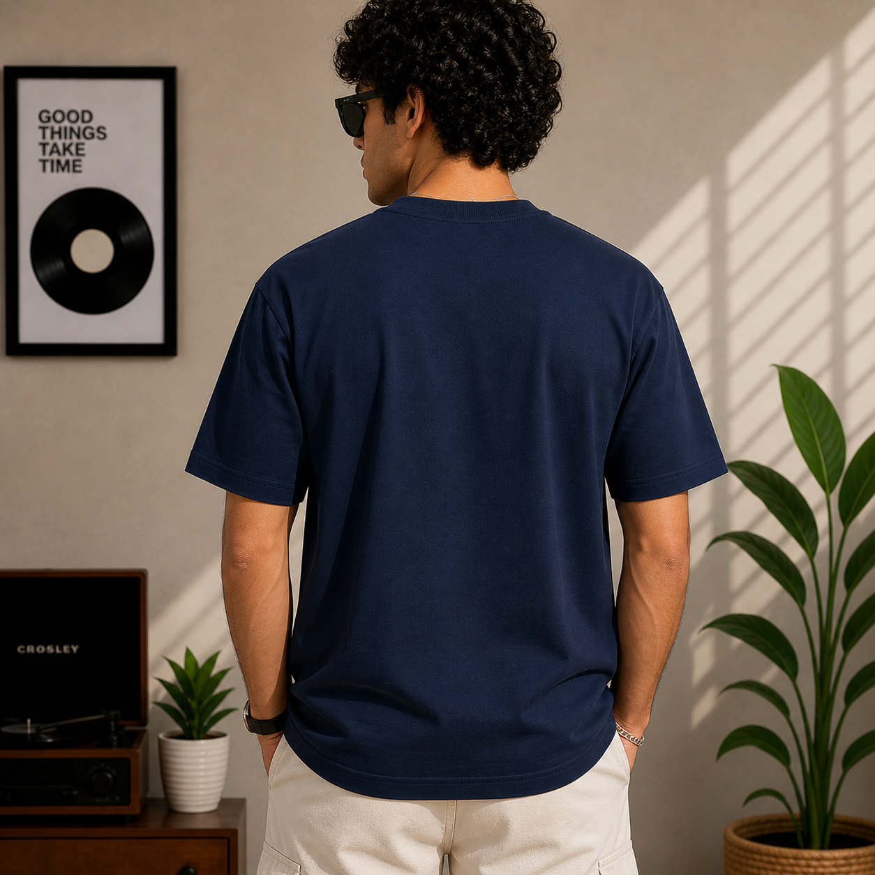 Balidan Winged Dagger Oversized Navy Blue T-Shirt