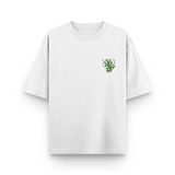 Sharp Minds Abstract Face Oversized White Graphic T-Shirt
