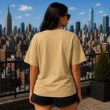 Beige Signature Oversized Cotton Unisex T shirt