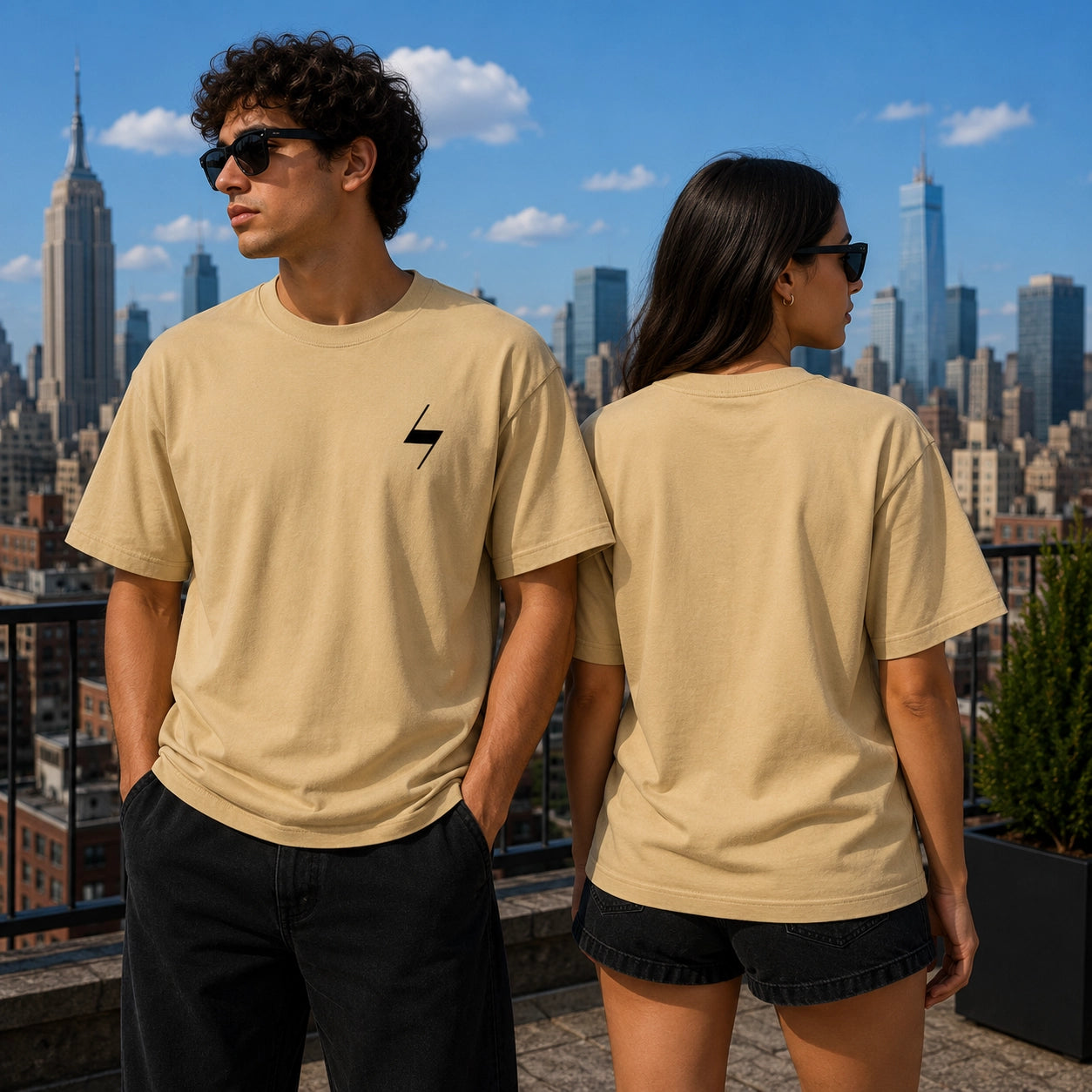 Beige Signature Oversized Cotton Unisex T shirt