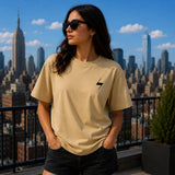 Beige Signature Oversized Cotton Unisex T shirt