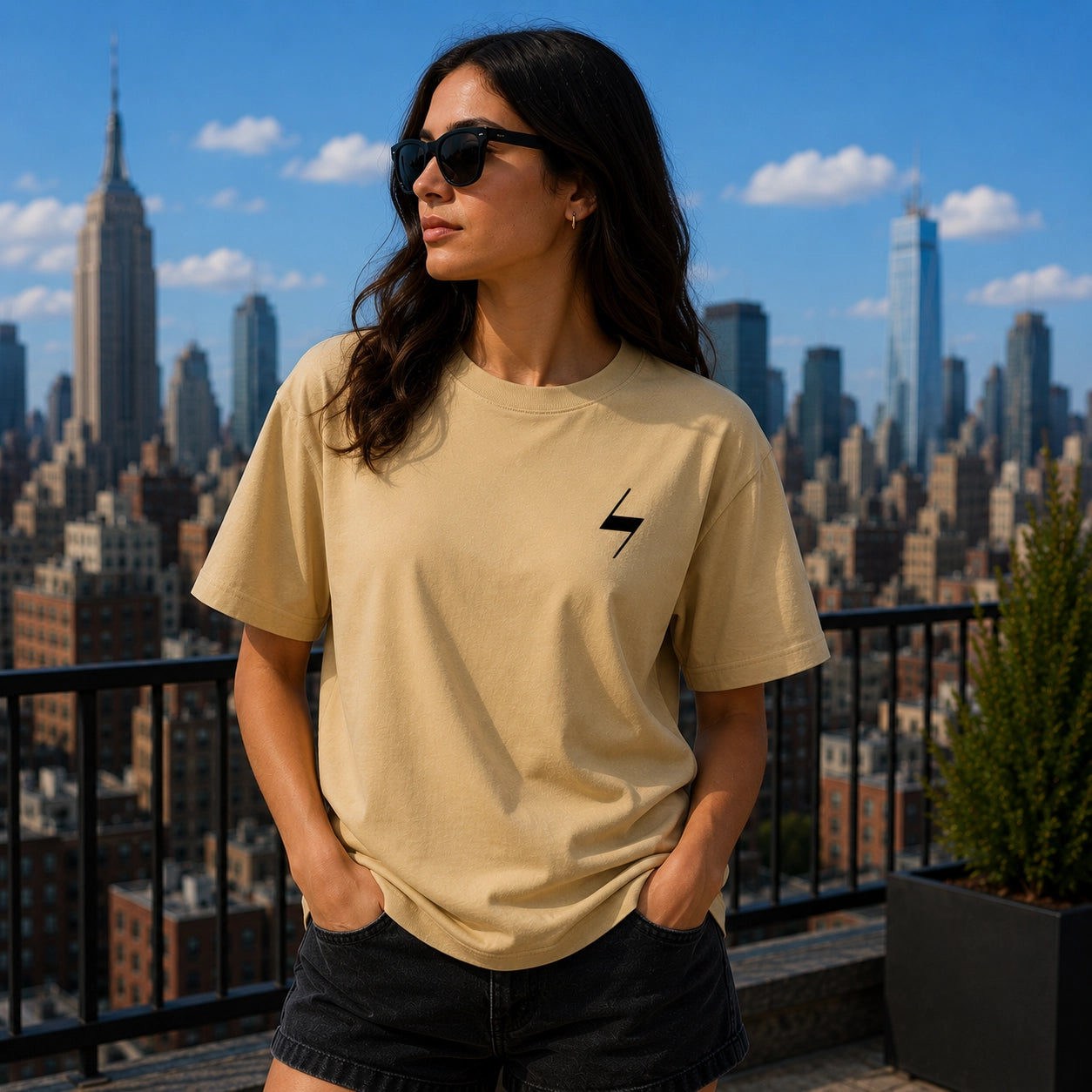 Beige Signature Oversized Cotton Unisex T shirt