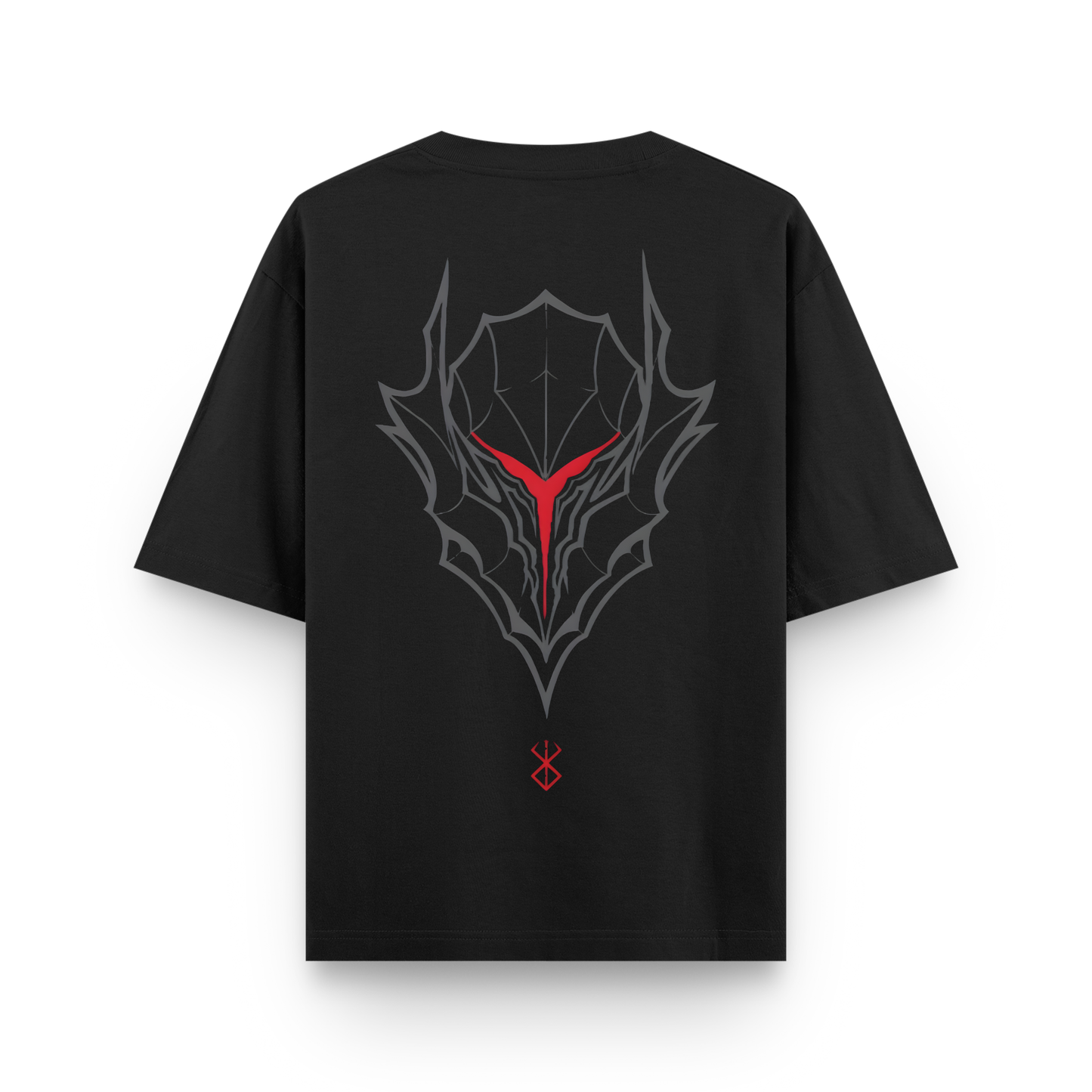 Berserk Crimson Sigil Oversized Black Graphic T-Shirt