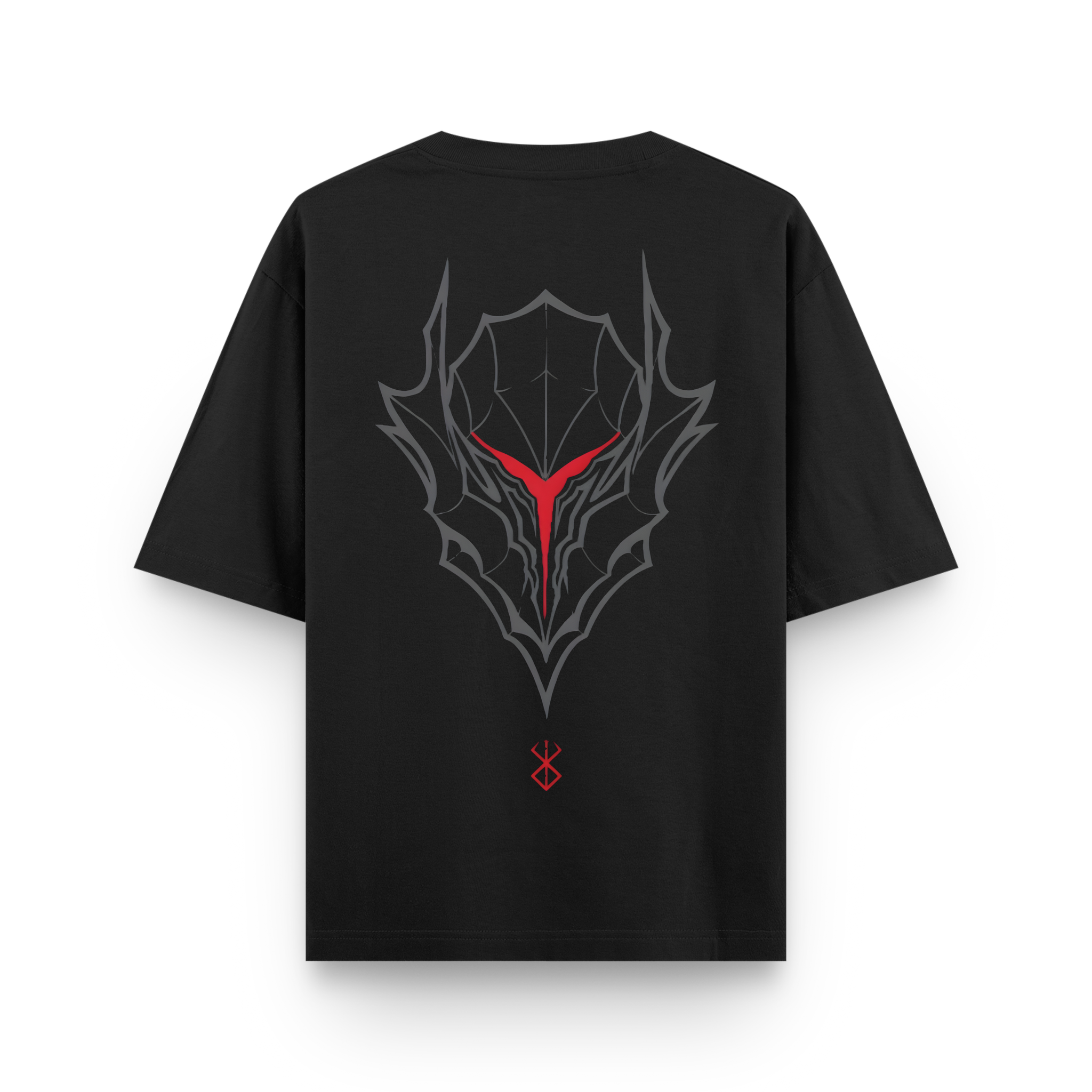 Berserk Crimson Sigil Oversized Black Graphic T-Shirt