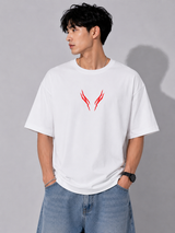 Berserk Crimson Sigil Oversized White Graphic T-Shirt