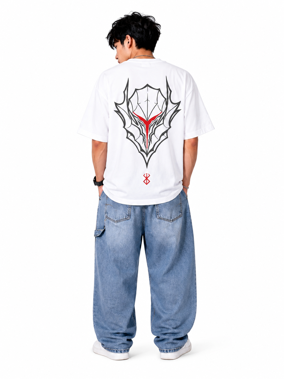Armor of Rage Sigil Berserk Oversized T-shirt in White