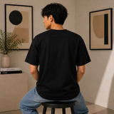 Black Plain Oversized Cotton T-Shirt Unisex – Blank Essential